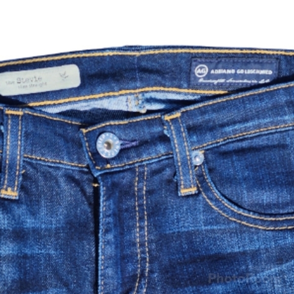 AG Adriano Goldschmeid Jeans The Stevie Slim Straight Dark Wash Size 26 - Picture 2 of 5